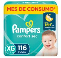 Pañales Pampers Confort Sec Forte Bag Xg 116 Unidades