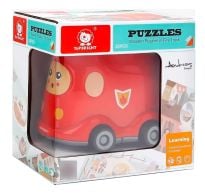 Puzzle De Madera Con Auto De Bomberos