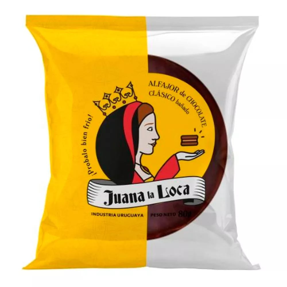 Alfajor Clásico Juana La Loca Chocolate Negro 80 G