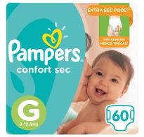 Pañales Pampers Confort Sec G 60 Unidades