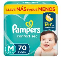 Pañales Pampers Confort Sec M 70 Unidades