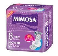 Toallitas Femeninas mimosa Nocturnas Con Alas 8 Unidades