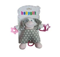 Colgante Akas Perro Gris Con Sonajero Rosado