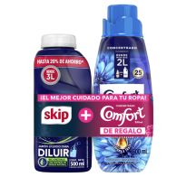 Pack Jabón Líquido Skip Diluible 500 Ml + Suavizante Comfort Concentrado Cuidado Essencial