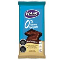 CHOCOLATE HAAS TABLETA 0% SEMI AMARGO 70GRS