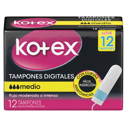 Tampones Kotex Digital Medio 12 Unidades