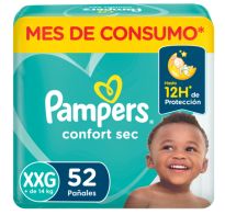 Pañales Pampers Confort Sec Xxg 52 Unidades