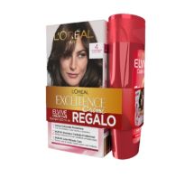 Tinta L'oréal Paris Excellence N°4 Castaño + Shampoo Colorvive 200 Ml