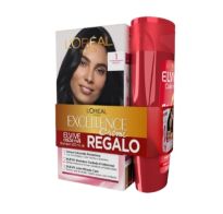 Tinta L'oréal Paris Excellence N°1 Negro + Shampoo Colorvive 200 Ml