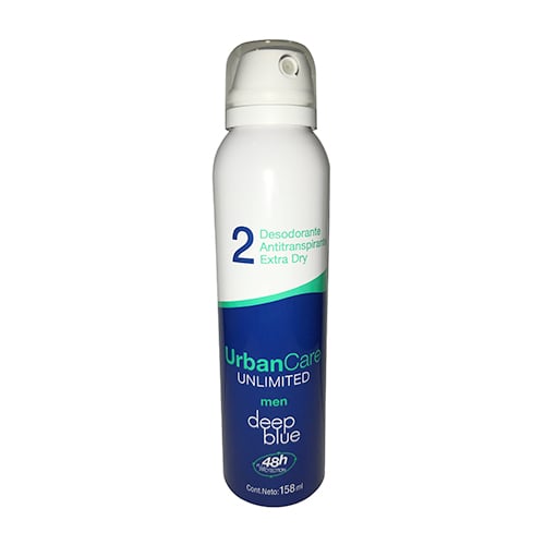 Desodorante En Aerosol Urban Care Unlimited Deep Blue 158 Ml