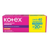 Tampones Kotex Super 2x1 40 Unidades