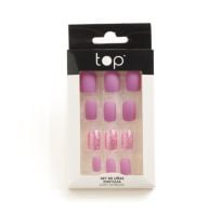 Set De Uñas Postizas Adhesivas Top Lila 12 Unidades