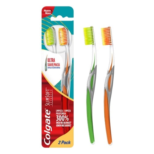 Cepillo De Dientes Colgate Slim Soft Advanced 2 Unidades