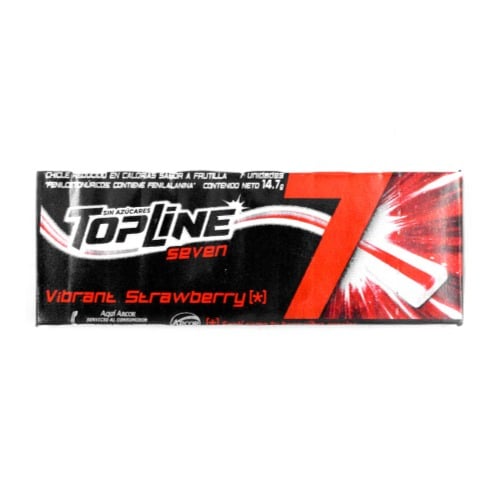 Chicle Topline 7 Fruta Vibrant Strawberry