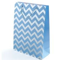 Bolsa Regalo Happy Paper Con Diseño Zigzag 30x12x4