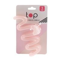 Pinza Para El Cabello Top Ondulada Rosa