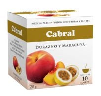 Té Cabral De Durazno Y Maracuyá 10 Unidades