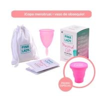 Kit Copa Menstrual Pink Lady L + Vaso