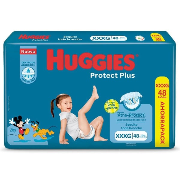 Pañales Huggies Protect Plus Xxxg 48 Unidades