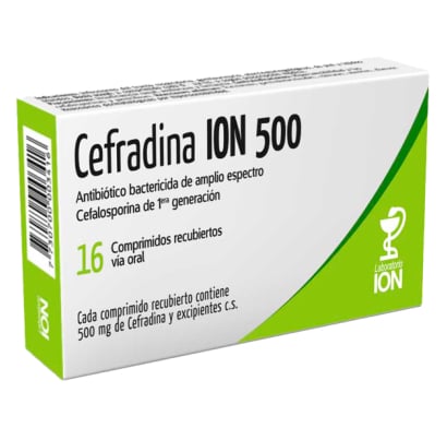 Cefradina Ion 500 Mg 16 Comprimidos