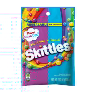 Caramelos Skittles Wild Berry + Tropical 204 G