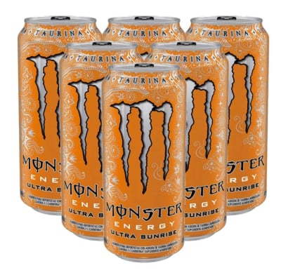Funda Energizante Monster Ultra Sunrise Sin Azúcar 473 Ml 6 Unidades
