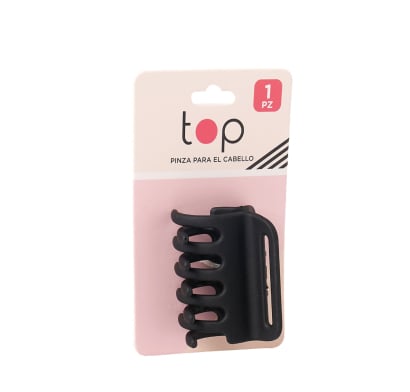 Pinza Para El Pelo Top Cuadrada Negro Mate 1 Unidad