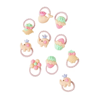 Gomitas Para El Pelo Top Infantiles Diseños Surtidos 10 Unidades 