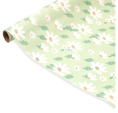 Papel De Regalo Happy Paper Flor Verde 50 X 70 Cm