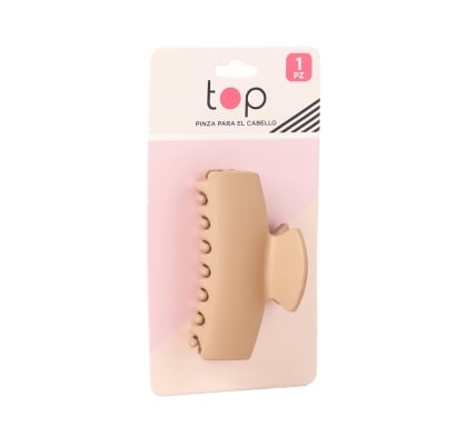 Pinza Para El Pelo Top Beige Mate 1 Unidad 