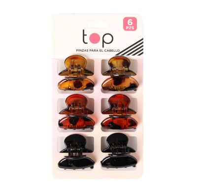 Pinzas Para El Pelo Top 6 Unidades Varios Colores