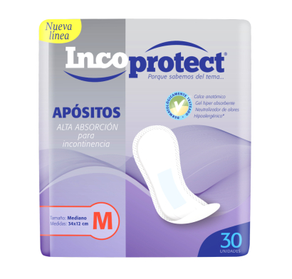 Apósitos Incoprotect Para Incontinencia M 30 Unidades