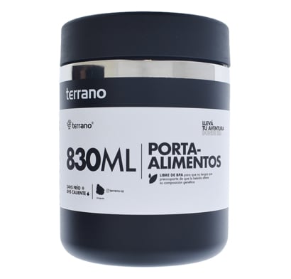 Contenedor Hermético Terrano Negro 830 Ml