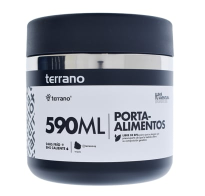 Contenedor Hermético Terrano Negro 590 Ml