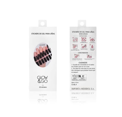 Uñas Postizas Adhesivas En Gel Glow & Go Para Lámpara Uv Negro