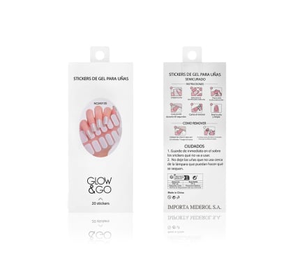 Uñas Postizas Adhesivas En Gel Glow & Go Para Lámpara Uv Blanco