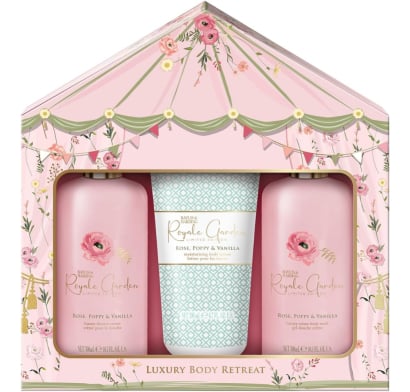 Set De Ducha Baylis & Harding Royale Garden Rose Poppy & Vanilla Lata 3 Unidades