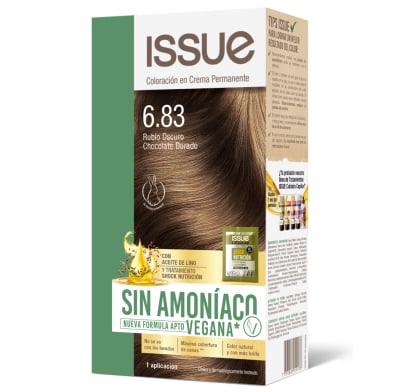 Kit Tinta Issue Sín Amoníaco N°6.83 Rubio Oscuro Chocolate Dorado