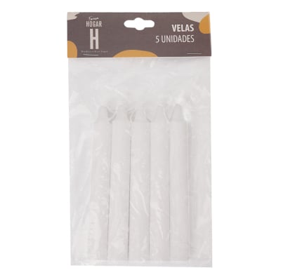 Velas Blancas Farma Hogar 5 Unidades