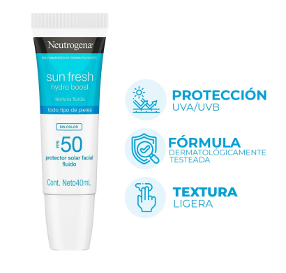 Protector Solar Facial Neutrogena Sun Fresh Hydro Boost FPS50 40 ml