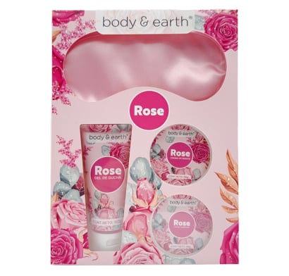 Set Cremas Body & Earth Rose 3 Unidades + Antifaz
