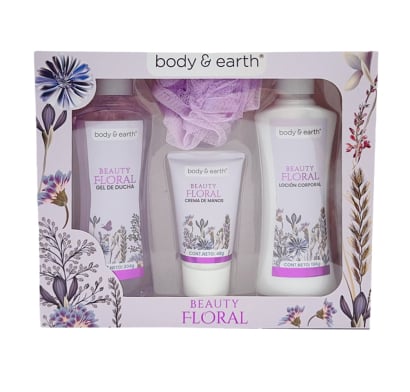 Gel De Ducha + Loción Corporal Body & Earth Beauty Floral Set 