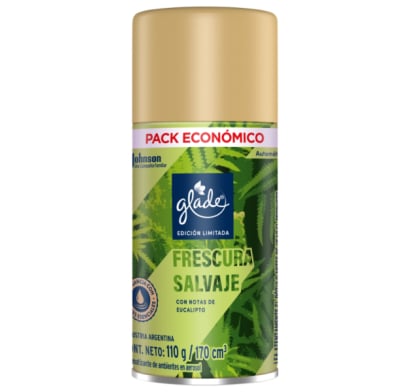 Repuesto Aromatizante De Ambientes Automático Glade Frescura Salvaje 110 G
