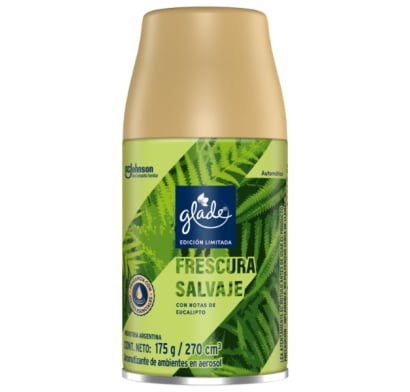 Repuesto Aromatizante De Ambientes Automático Glade Frescura Salvaje 175 G