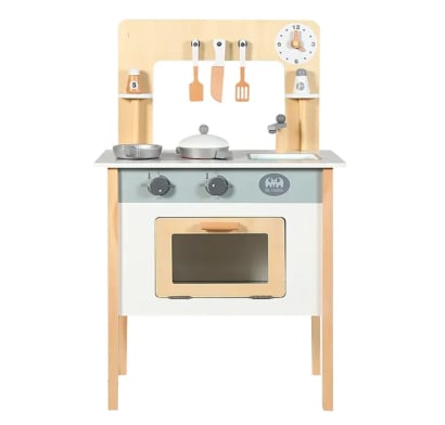 Cocina De Madera Clasica Blanca Y Gris