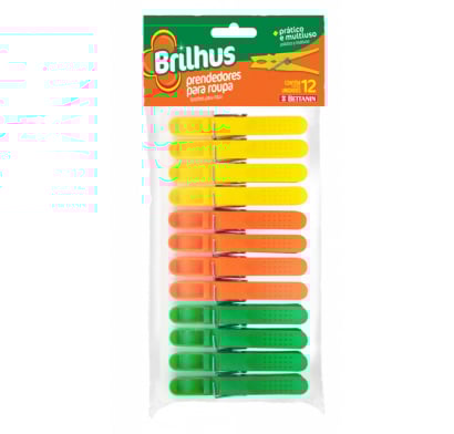 Palillos Brilhus De Plástico Para Ropa 12 Unidades