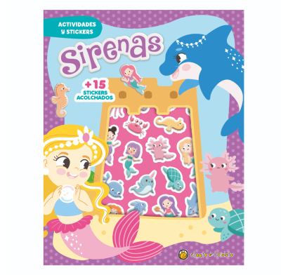 Libro Infantil Stickers Acolchaditos Sirenas