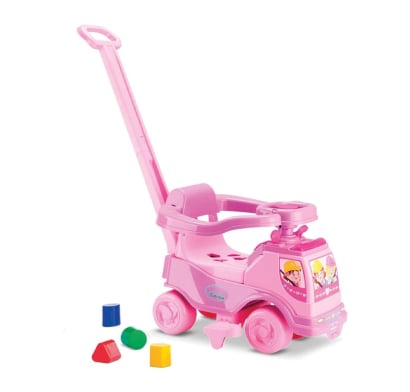 Buggy Con Guía Y Encastre Rosa