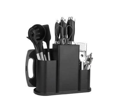 Set de Utensilios de Cocina Farma Hogar Negro 21 Piezas