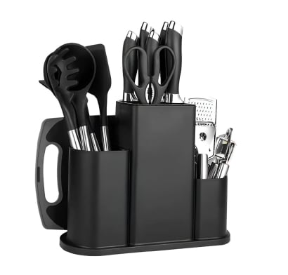 Set de Utensilios de Cocina Farma Hogar Negro 21 Piezas